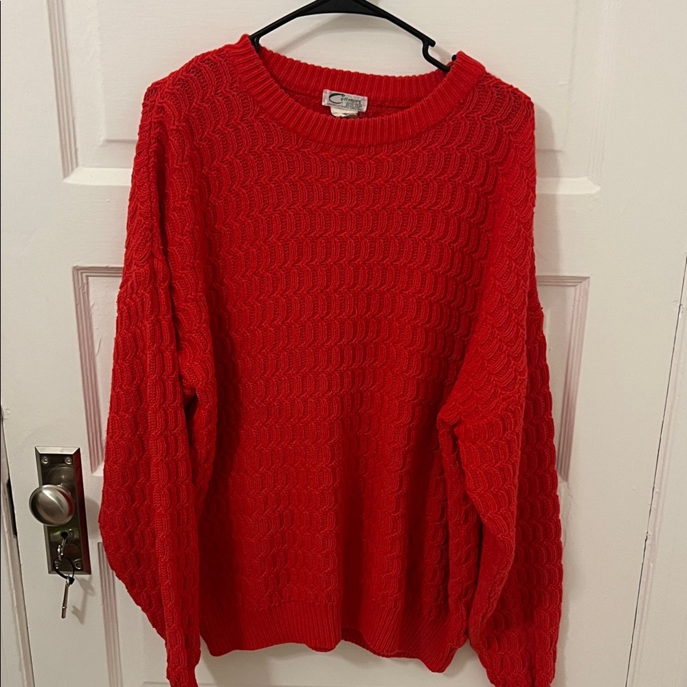 Red Cable Knit Sweater
